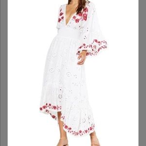 MISA Los Angeles White Shari Embroidered - New With Tags